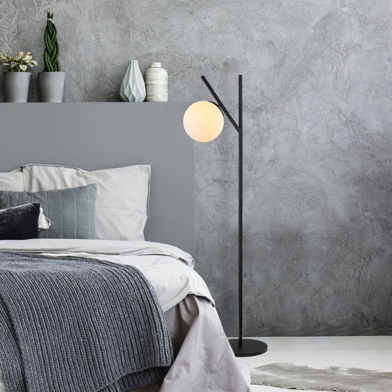 Lampadar, Flame shell, UnicUtil, Culoarea Negru Crem - 2 | YEO