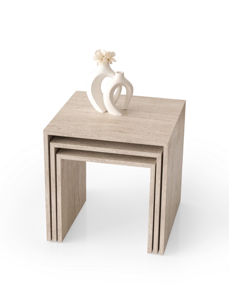 Masa de cafea, Flex 9409, UnicUtil, Travertin, Lățime: 50 cm, Înălțime: 50 cm, Adâncime: 50 cm - view 4