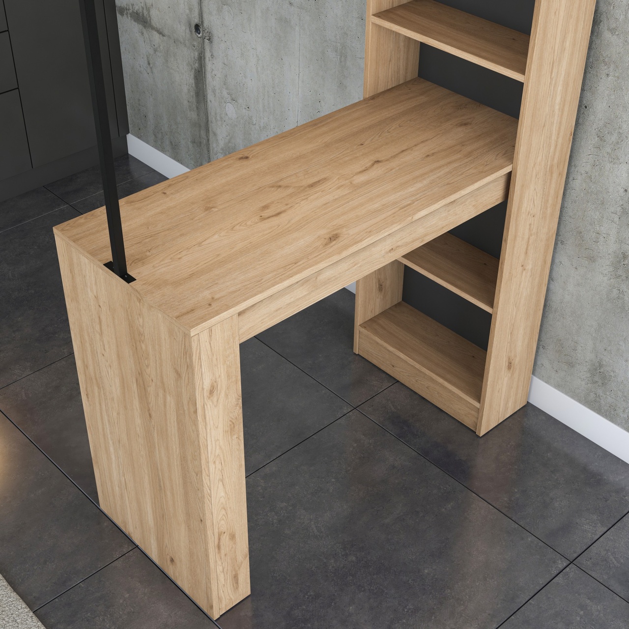 Masă de sufragerie, Ja117 3173, UnicUtil, Nuc-Negru, Lățime: 120 cm, Înălțime: 198,8 cm, Adâncime: 55,6 cm - imagine 8