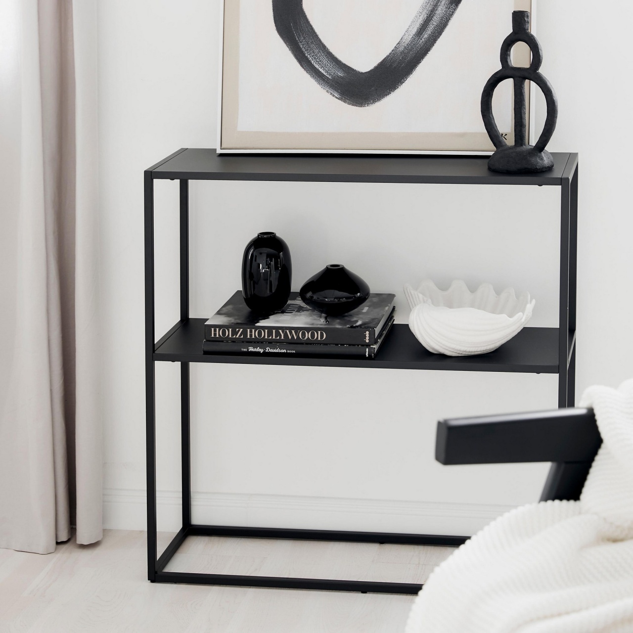 Masa decor, Andas Black, UnicUtil, Negru, Lățime: 80 cm, Înălțime: 85 cm, Adâncime: 30 cm, 706CLN1107 - view 3