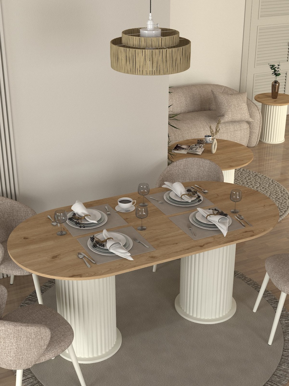 Masa dining, Compact Design, UnicUtil, Crem, UUMD08 - 2 | YEO
