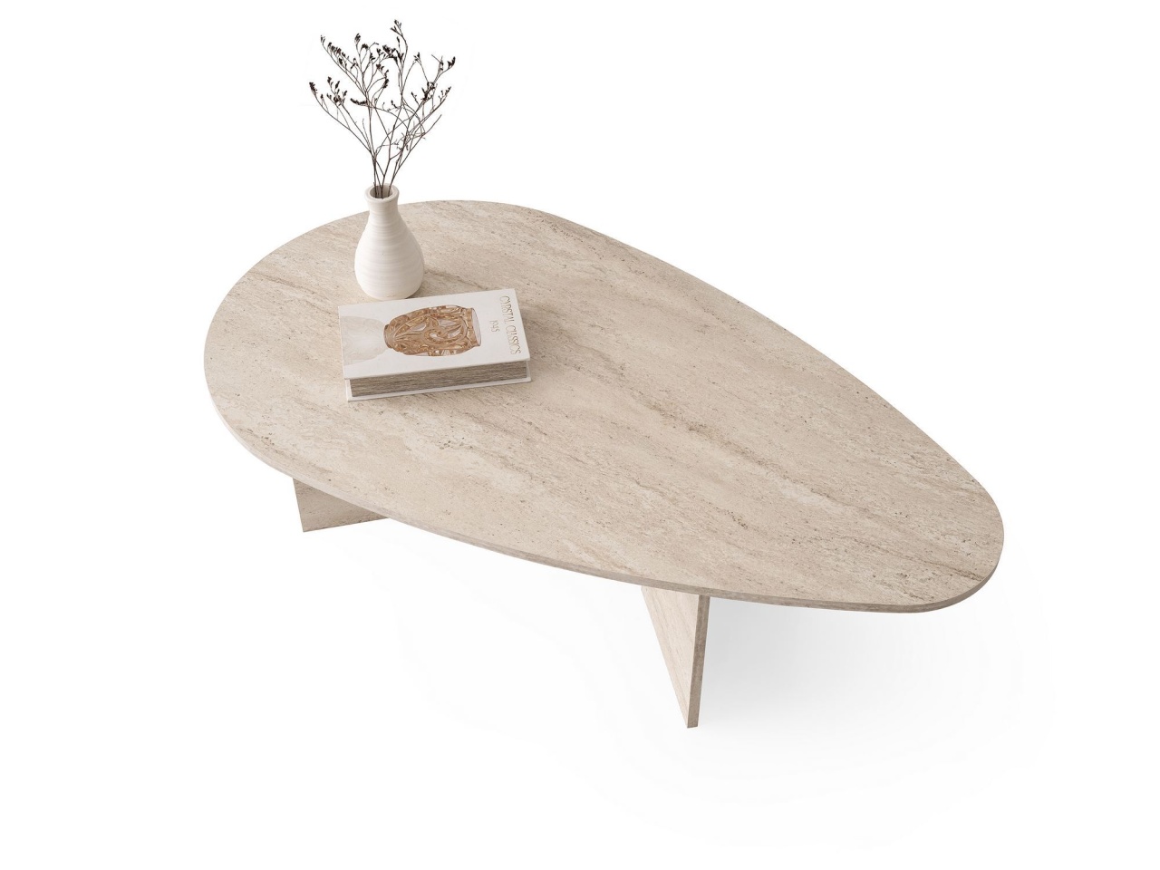 Măsuţă de cafea, Flap 9542, UnicUtil, Travertin, Lățime: 139,5 cm, Înălțime: 42 cm, Adâncime: 79,5 cm - view 4