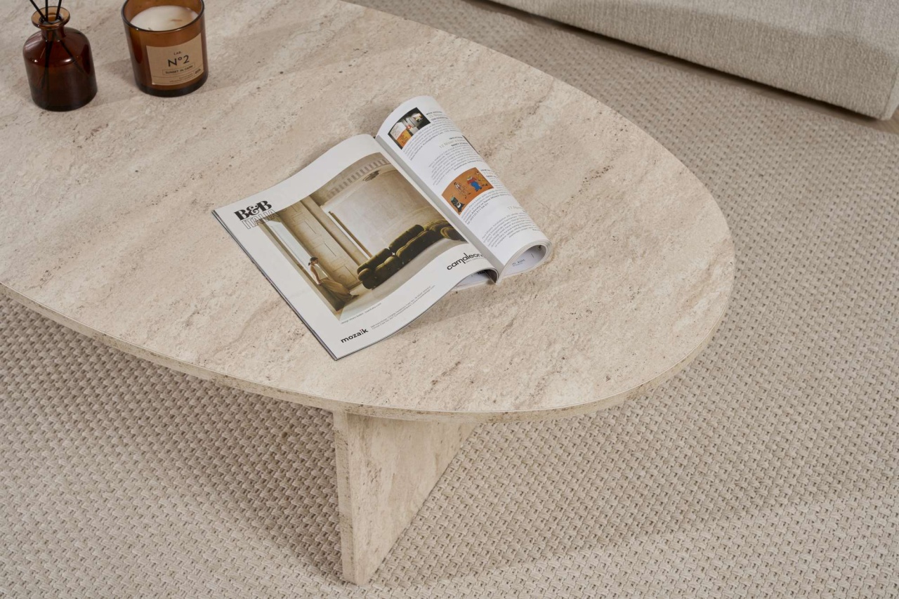 Măsuţă de cafea, Orba Travertine, UnicUtil, Travertin, Lățime: 120 cm, Înălțime: 40 cm, Adâncime: 65 cm - view 6