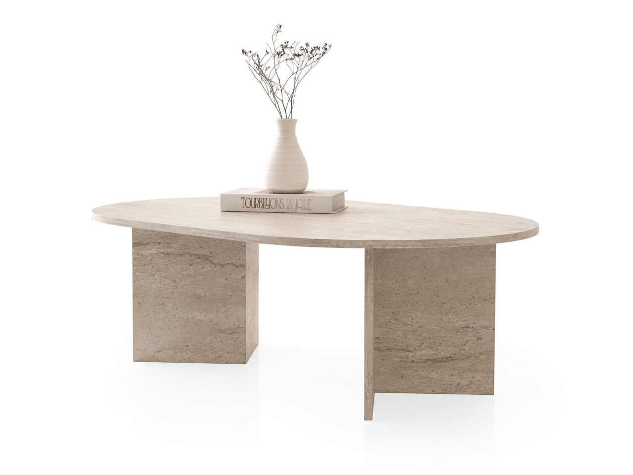 Măsuţă de cafea, Oscar 9544, UnicUtil, Travertin, Lățime: 128 cm, Înălțime: 42 cm, Adâncime: 80 cm - view 2