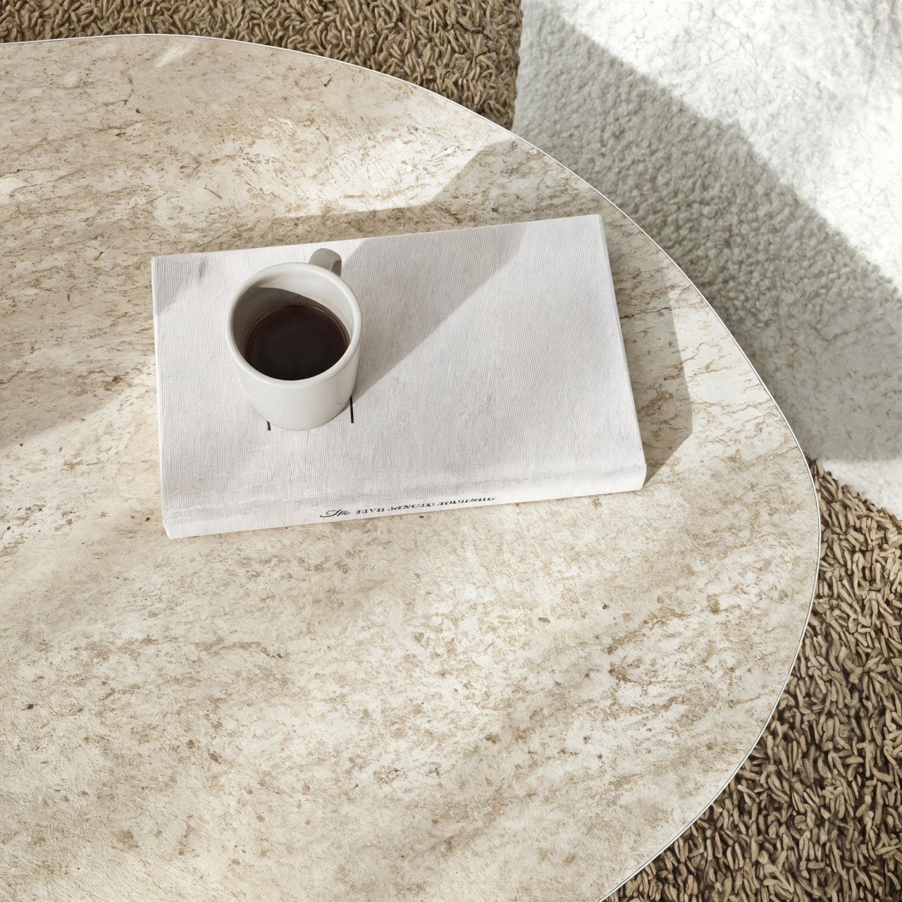 Măsuţă de cafea, Rock Travertine, UnicUtil, Travertin, Lățime: 100 cm, Înălțime: 35 cm, Adâncime: 60 cm - view 8