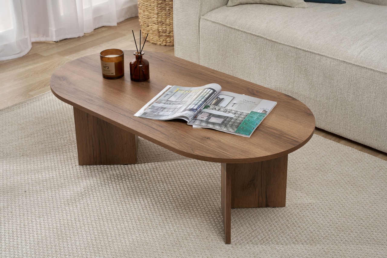 Măsuţă de cafea, Sable Vnt, UnicUtil, Nuc, Lățime: 119 cm, Înălțime: 40 cm, Adâncime: 60 cm - view 7