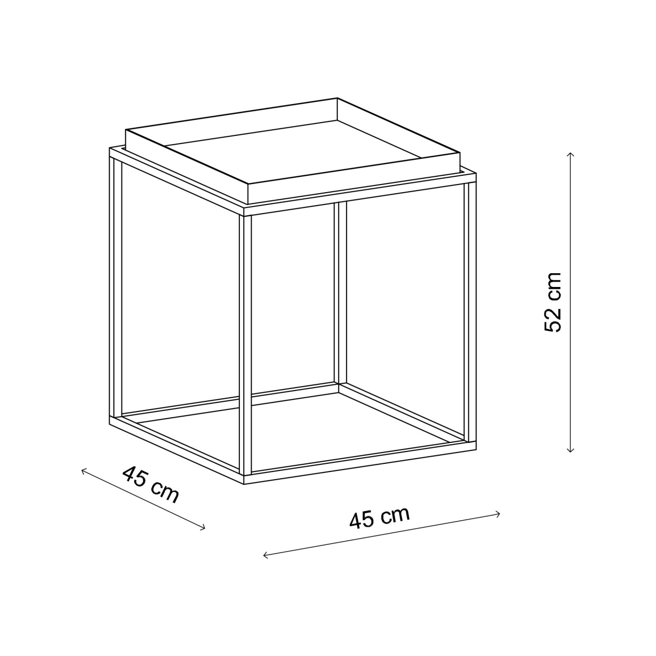 Măsuţă de cafea, Shb 018, UnicUtil, Gri deschis, 45 x 45 x 52 cm, 100% METAL - view 5