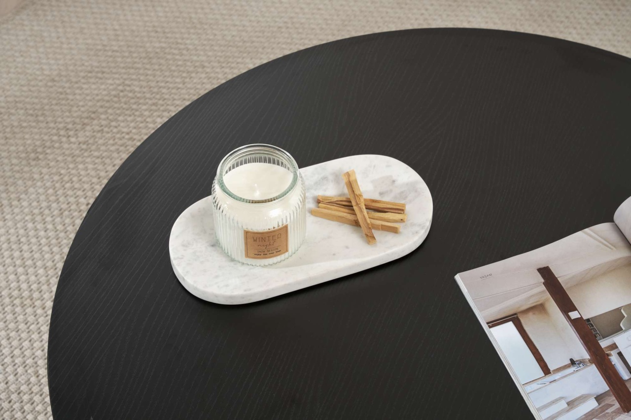 Măsuţă de cafea, Soleil Wood, UnicUtil, Negru din lemn, Lățime: 90 cm, Înălțime: 40 cm, Adâncime: 90 cm - view 5