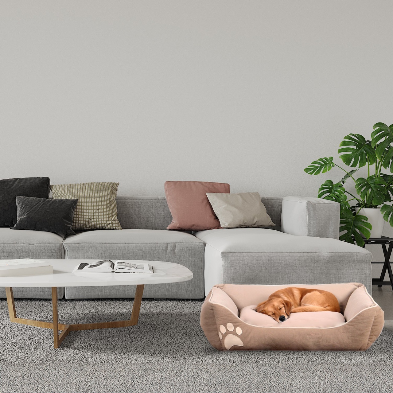 Pat animale companie, Glow stone, UnicUtil, Culoarea Maro Bej