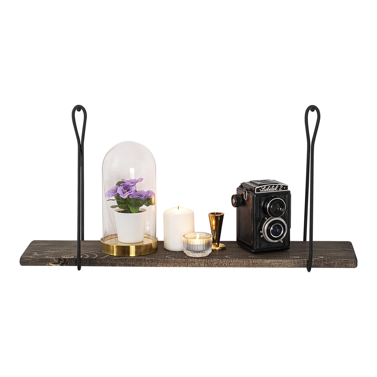 Raft de perete, Amaryllis Design, UnicUtil, Negru-Nuc închis, Lățime: 60 cm, Înălțime: 27 cm, Adâncime: 15 cm - view 3