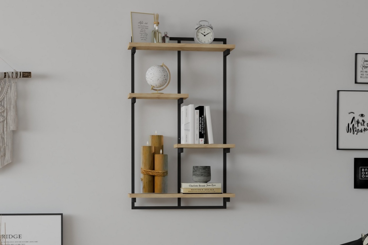 Rafturi perete, Rustic Wood, UnicUtil, 70 x 120 x 15 cm, Stejar - view 6