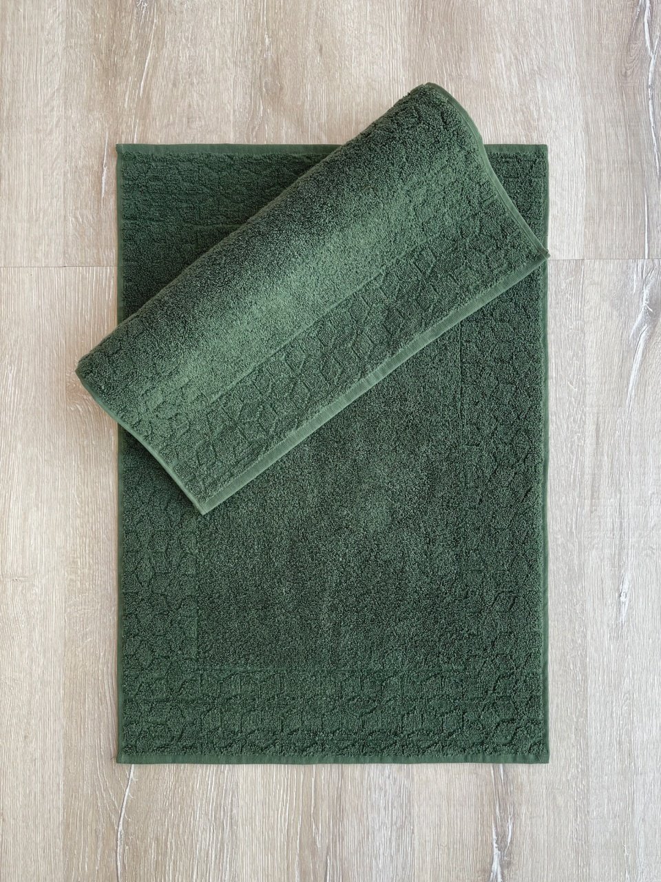 Set 2 prosoape pentru picioare, bumbac 100%, Sophisticated Texture, UnicUtil, Kaki