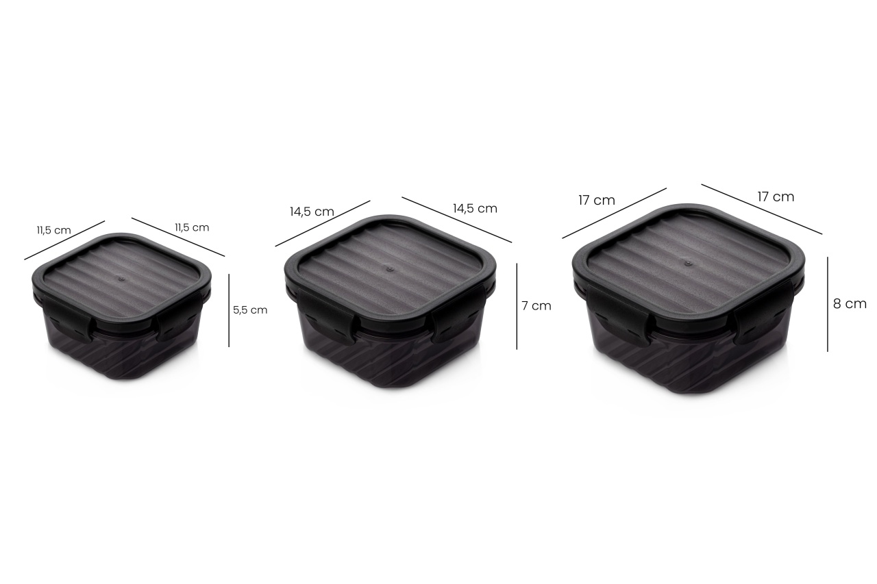 Set 6 caserole plastic , UnicUtil, Premium Stylish, Antracit - 1 | YEO