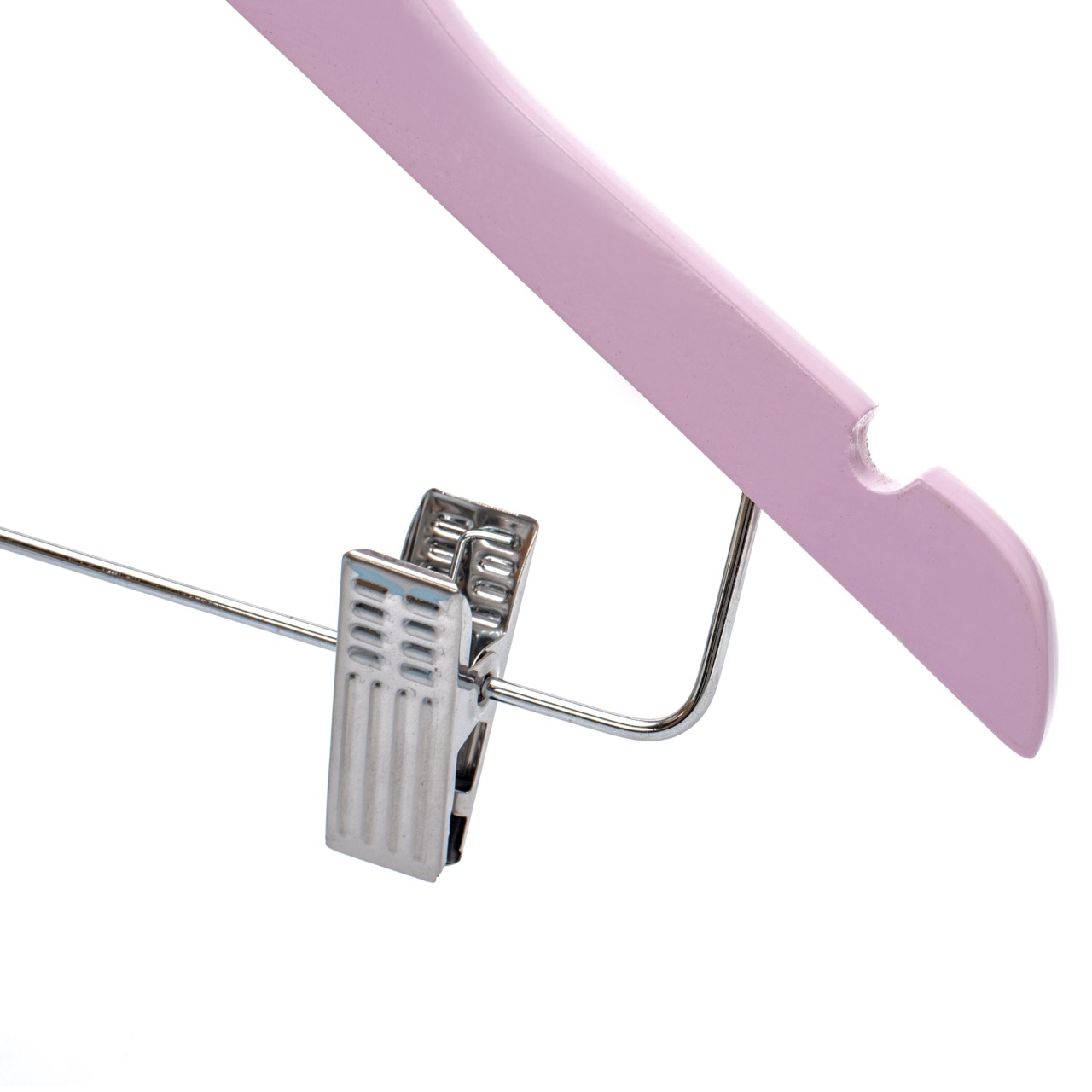 Umeraș din lemn de artar cu clip metalic, pentru copii, Roz, 1 bucata - imagine 5