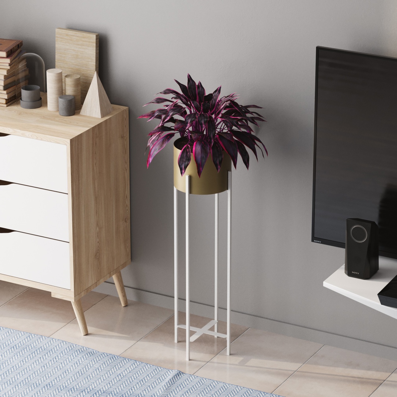 Vas Decorativ, Root shade, UnicUtil, Culoarea Alb Auriu - 2 | YEO