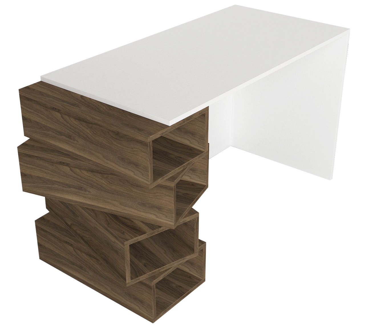 Birou, Geo BrownSpace, UnicUtil, 130 x 60 x 75 cm, Alb si Maro - imagine 8