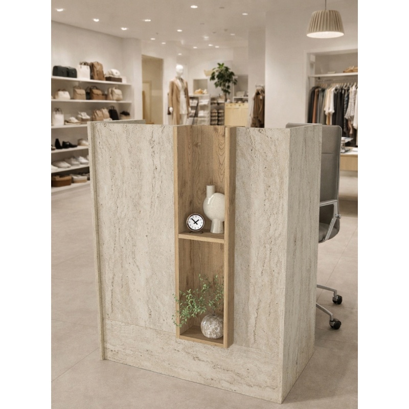 Birou recepție, Bonveno Front Desk, UnicUtil, Travertin-Bej - imagine 5