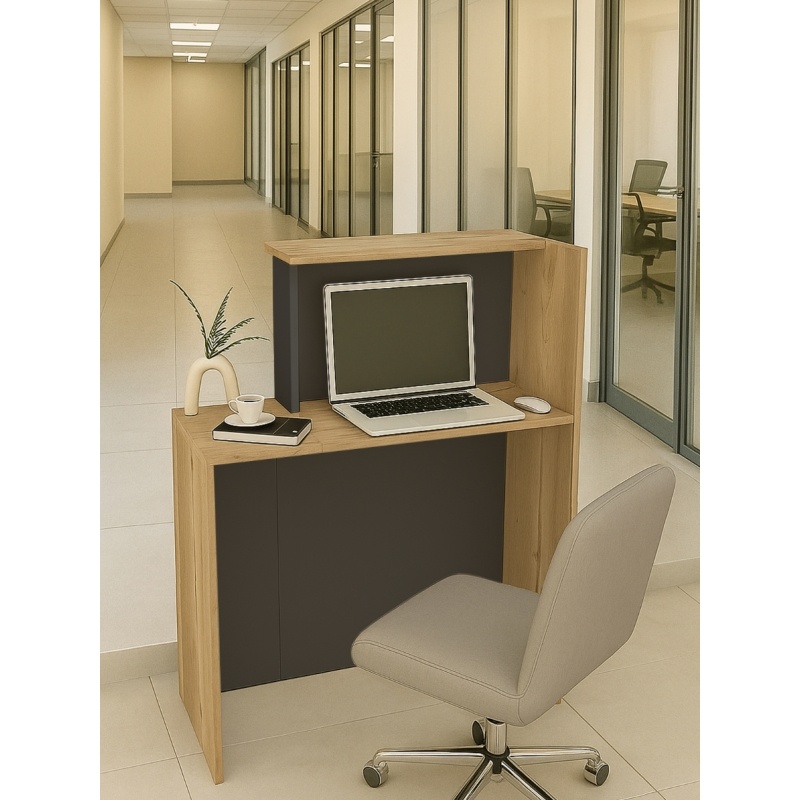 Birou recepție, Enter Front Desk, UnicUtil, Bej-Gri - imagine 4