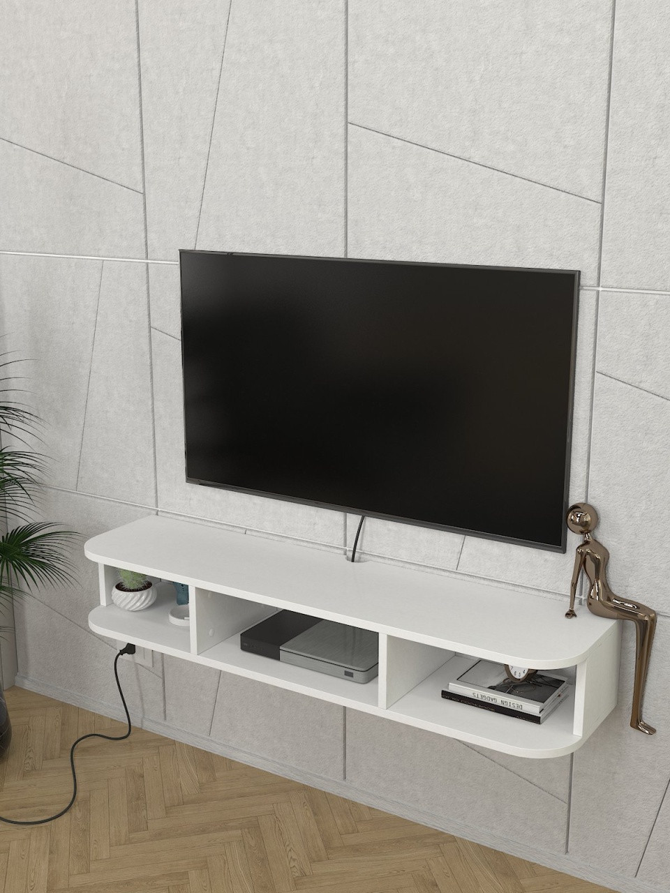 Comoda TV, Classic Touch, UnicUtil, Alb - imagine 3