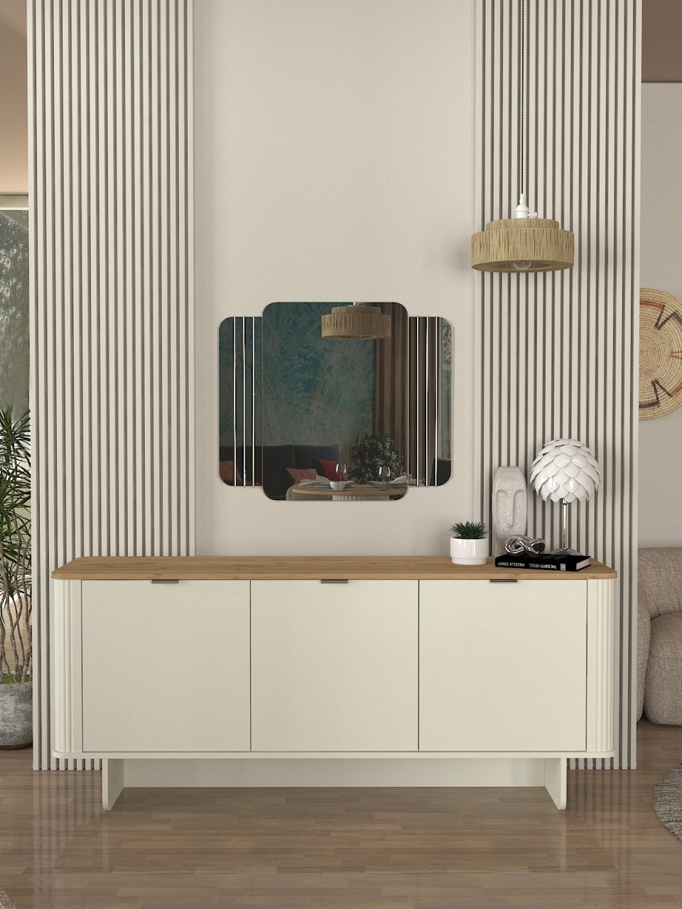 Comoda TV, Modern Accent, UnicUtil, Crem, UUCOM17 - 4 | YEO