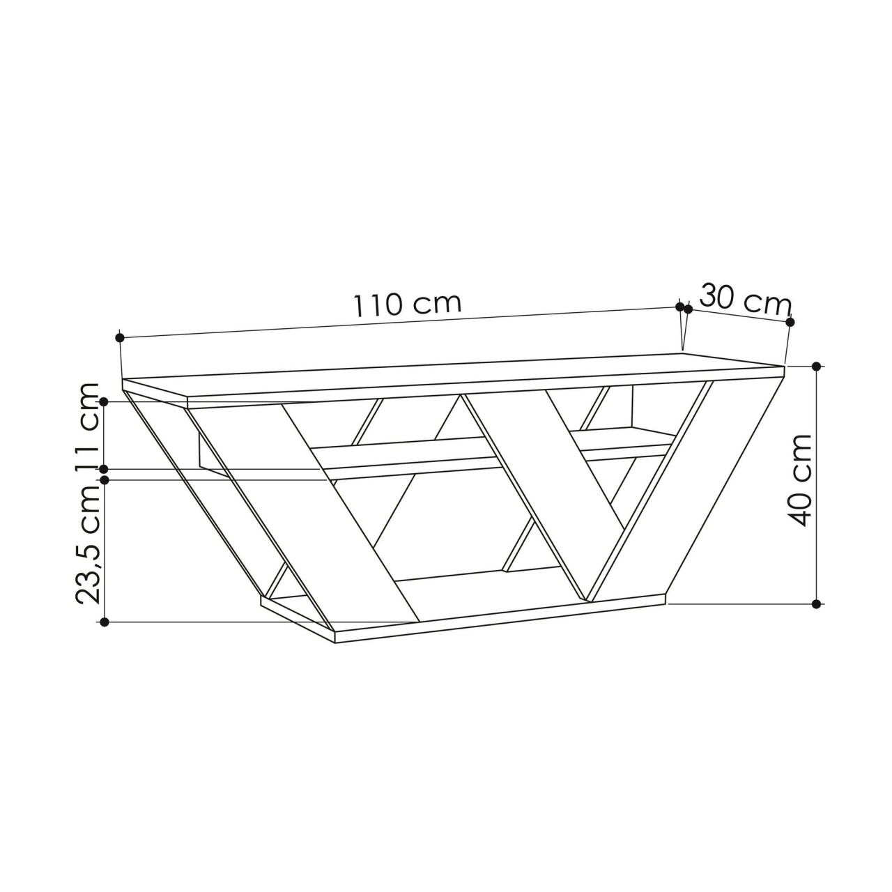 Comoda TV, Pipralla Carrara, UnicUtil, Marmură Carrara, Lățime: 110 cm, Înălțime: 40 cm, Adâncime: 30 cm - view 7