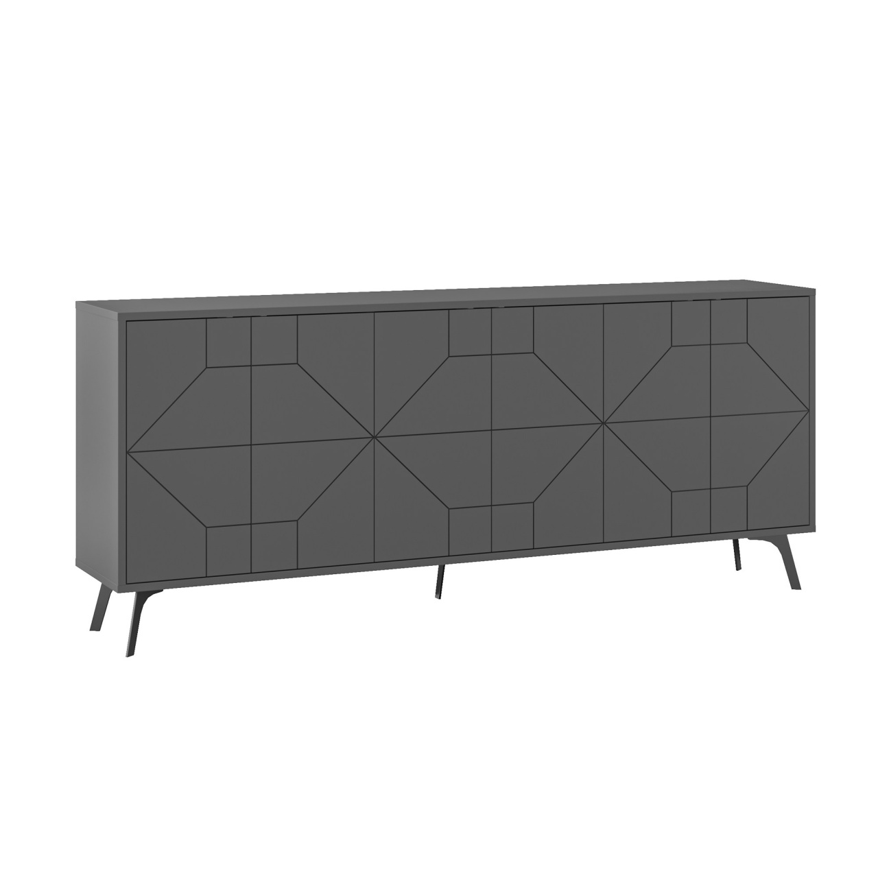 Consolă, Dune Anthracite, UnicUtil, Antracit, Lățime: 183,8 cm, Înălțime: 77,4 cm Adâncime: 35 cm - view 5