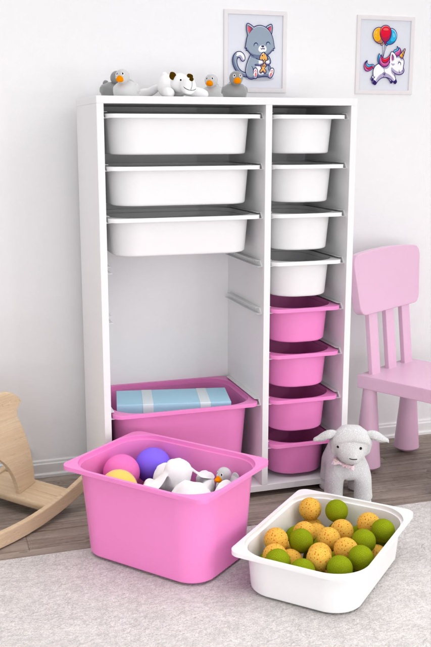 Dulap multifunctional, Breeze thorn, UnicUtil, Culoarea Alb Roz - 2 | YEO
