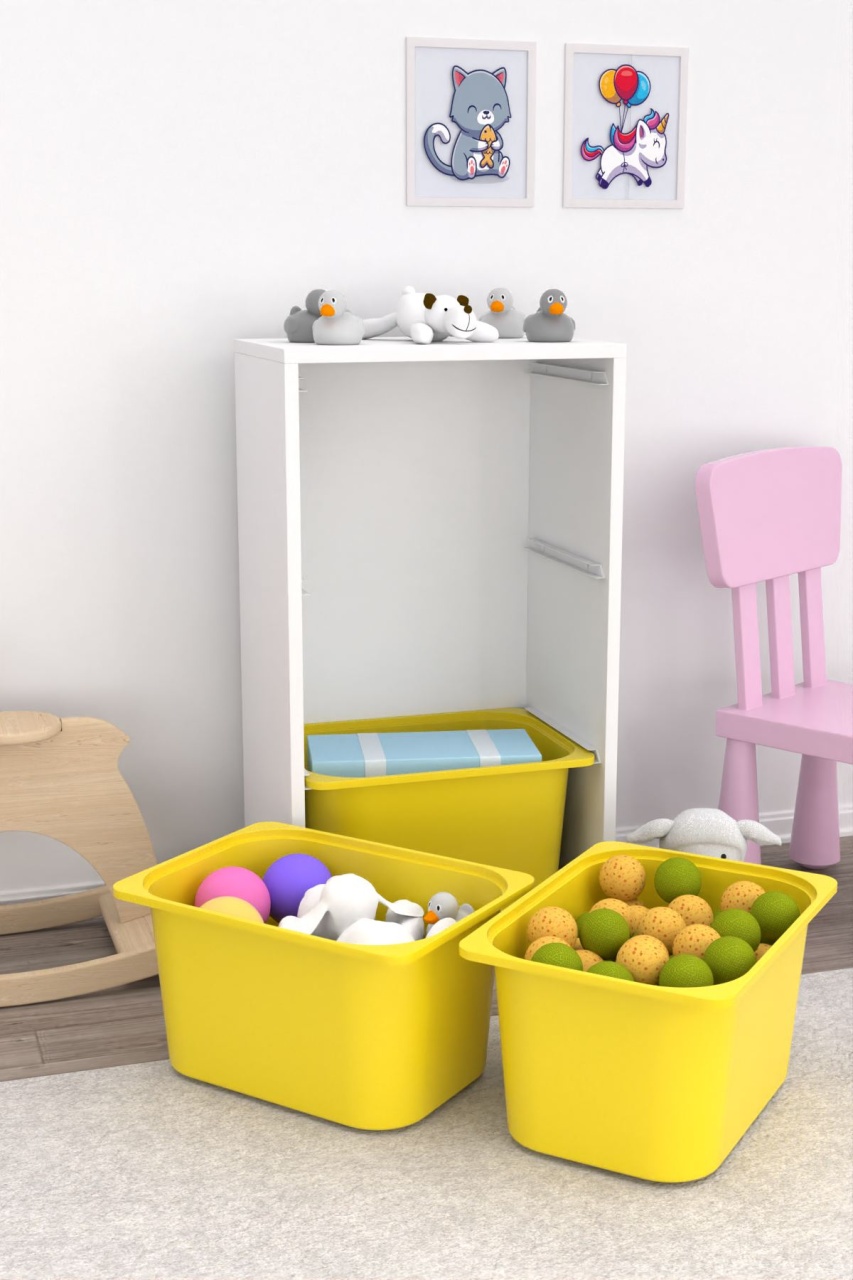Dulap multifunctional, Glow grove, UnicUtil, Culoarea Alb Galben - 2 | YEO