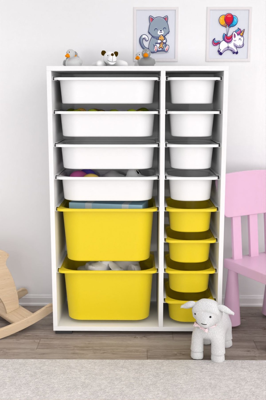 Dulap multifunctional, Leaf grove, UnicUtil, Culoarea Alb Galben - 1 | YEO