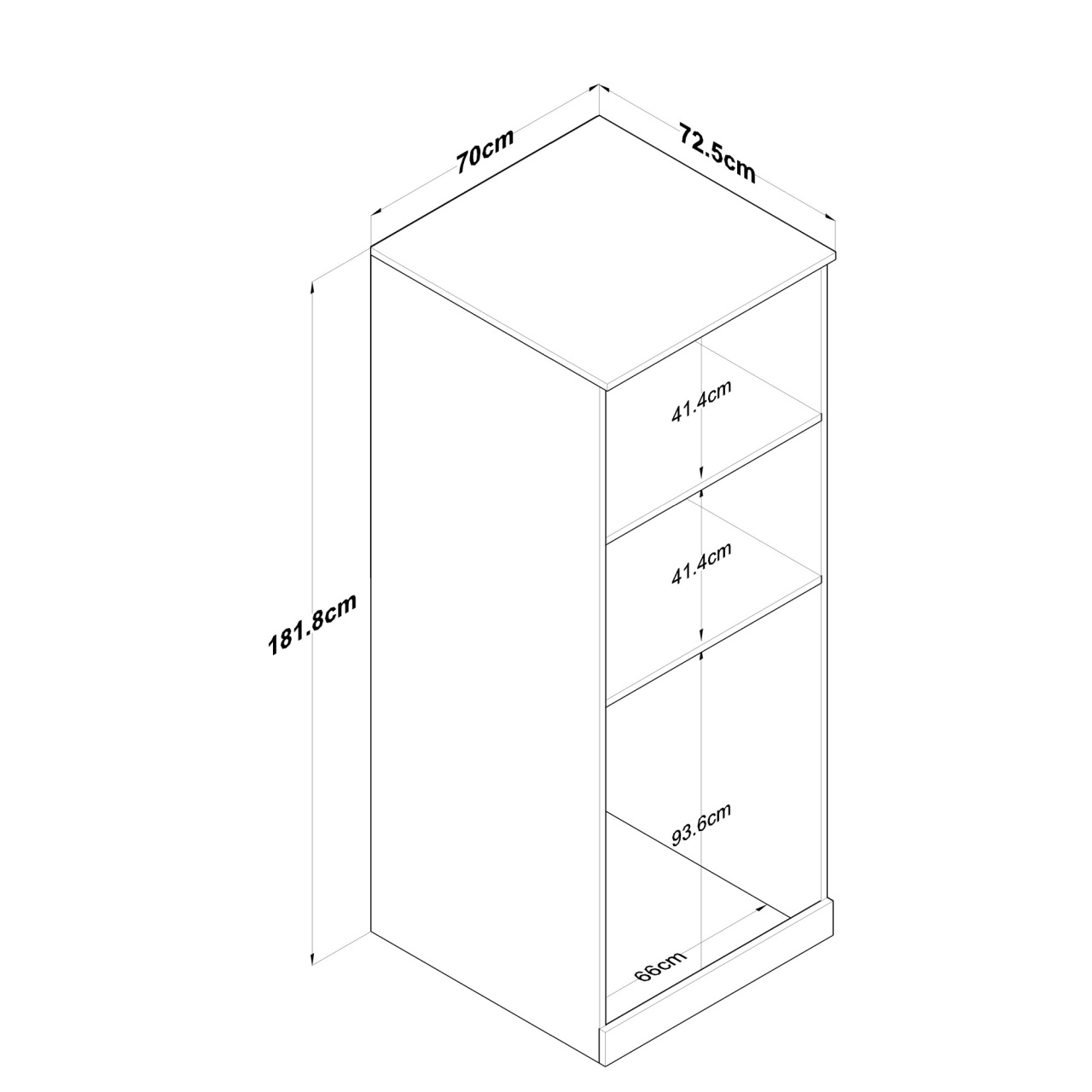 Dulap pentru mașina de spălat, Kd109 3198, UnicUtil, Alb, Lățime: 70 cm, Înălțime: 181,8, cm Adâncime: 72,5 cm - view 8