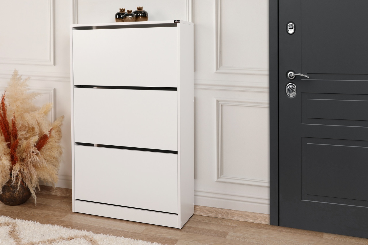 Dulap pentru pantofi, Shc 530, UnicUtil, Alb, Lățime: 73 cm, Înălțime: 119 cm, Adâncime: 26 cm - view 9
