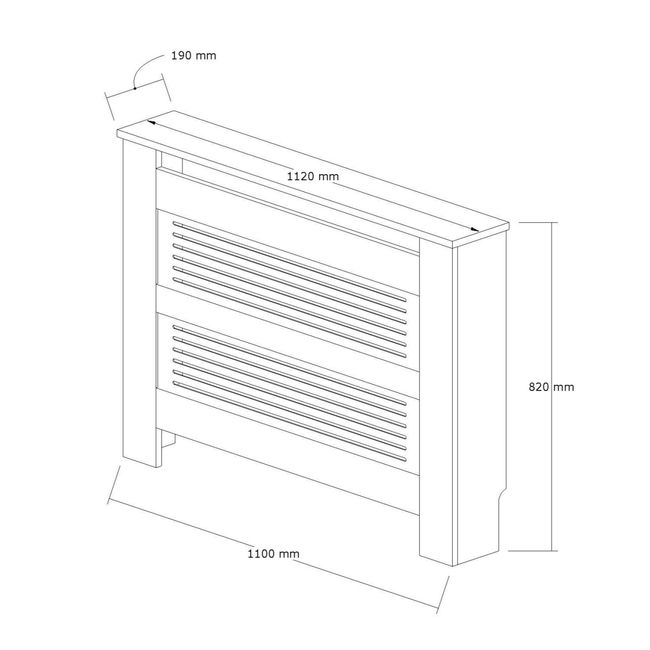 Dulap radiator, Termora White, UnicUtil, Alb, Lățime: 112 cm, Înălțime: 82 cm, Adâncime: 30 cm - view 6