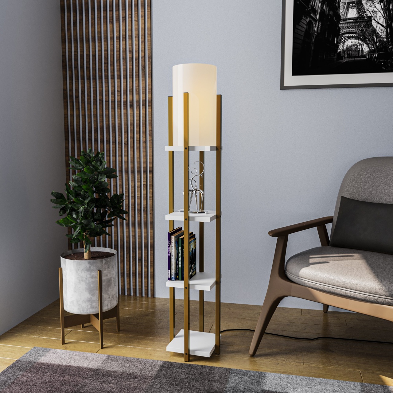 Lampadar, Shade ember, UnicUtil, Culoarea Auriu Alb