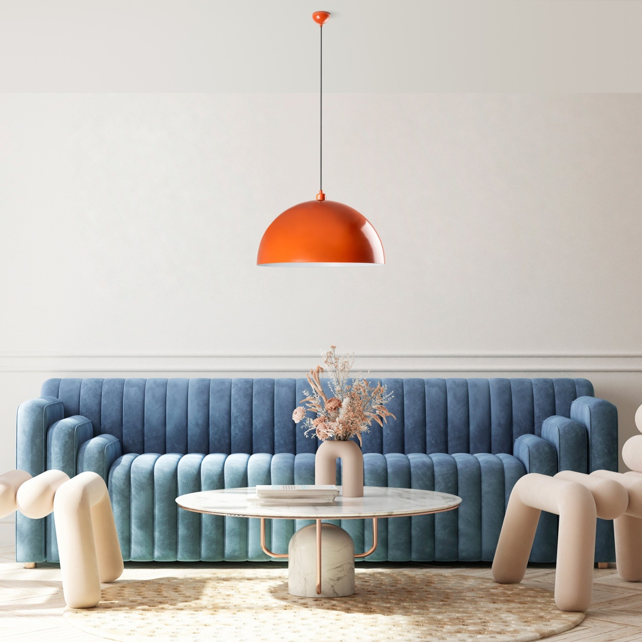 Lustra, Ridge wave, UnicUtil, Culoarea Portocaliu - 2 | YEO
