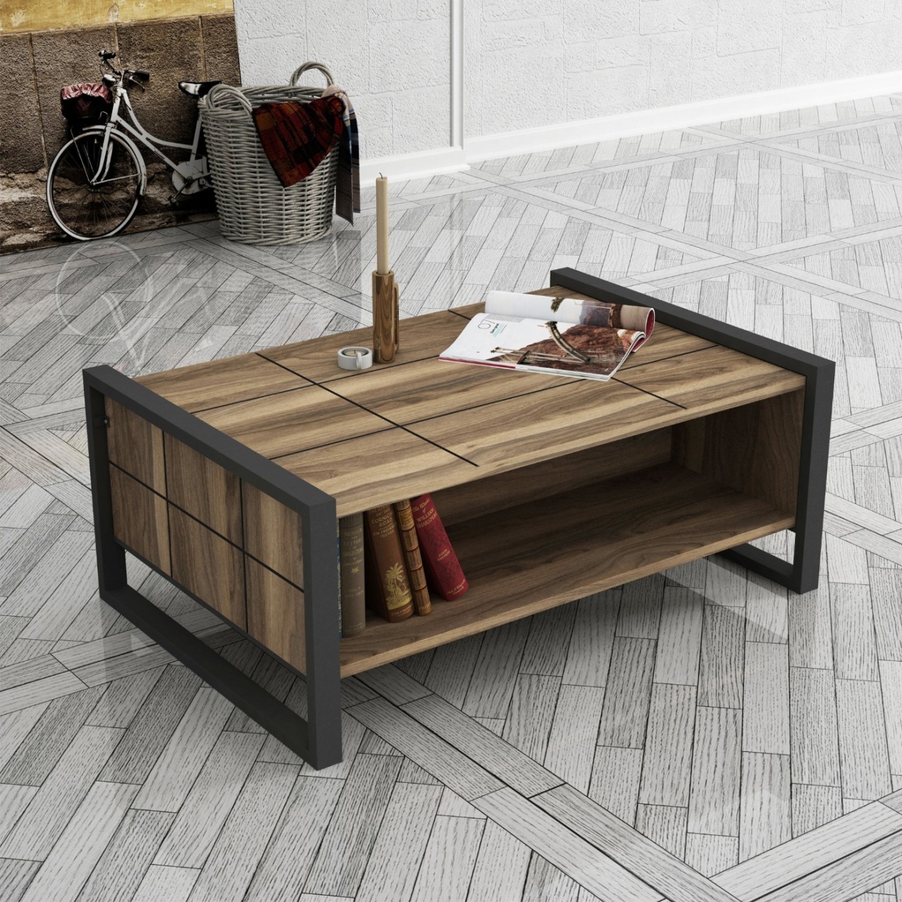 Masa de cafea, Clear Design, UnicUtil, Nuc, UUMC41 - 1 | YEO