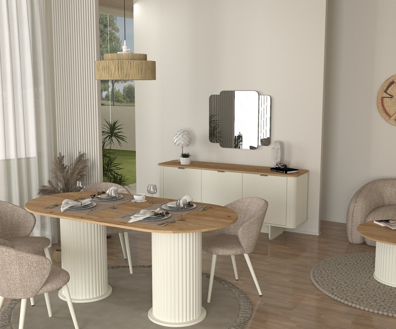 Masa dining, Compact Design, UnicUtil, Crem, UUMD08 - 3 | YEO