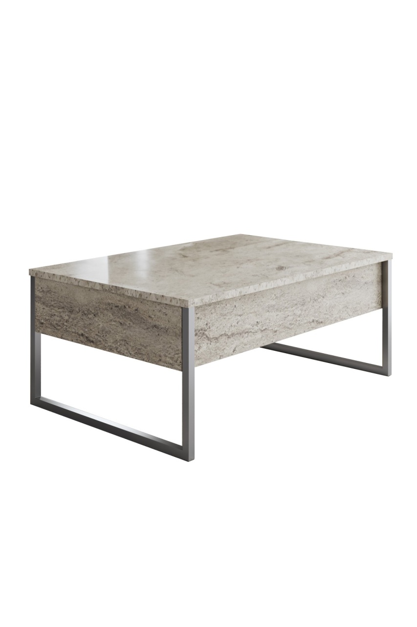 Măsuţă de cafea, Luxe Travertine, UnicUtil, Travertin-Argint, Lățime: 90 cm, Adâncime: 60 cm, Înălțime: 40 cm, 618BLY1355 - view 5