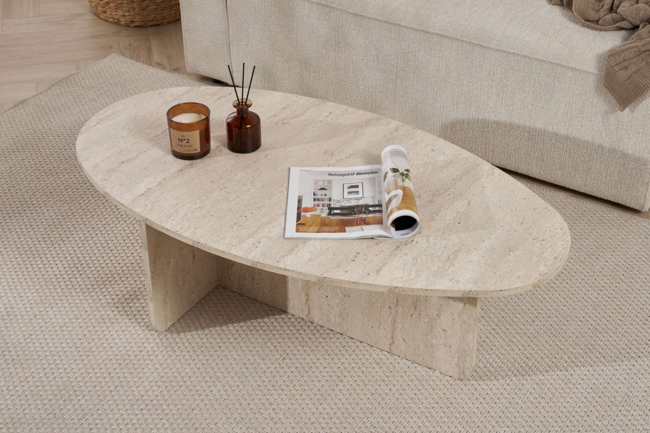 Măsuţă de cafea, Orba Travertine, UnicUtil, Travertin, Lățime: 120 cm, Înălțime: 40 cm, Adâncime: 65 cm - view 3