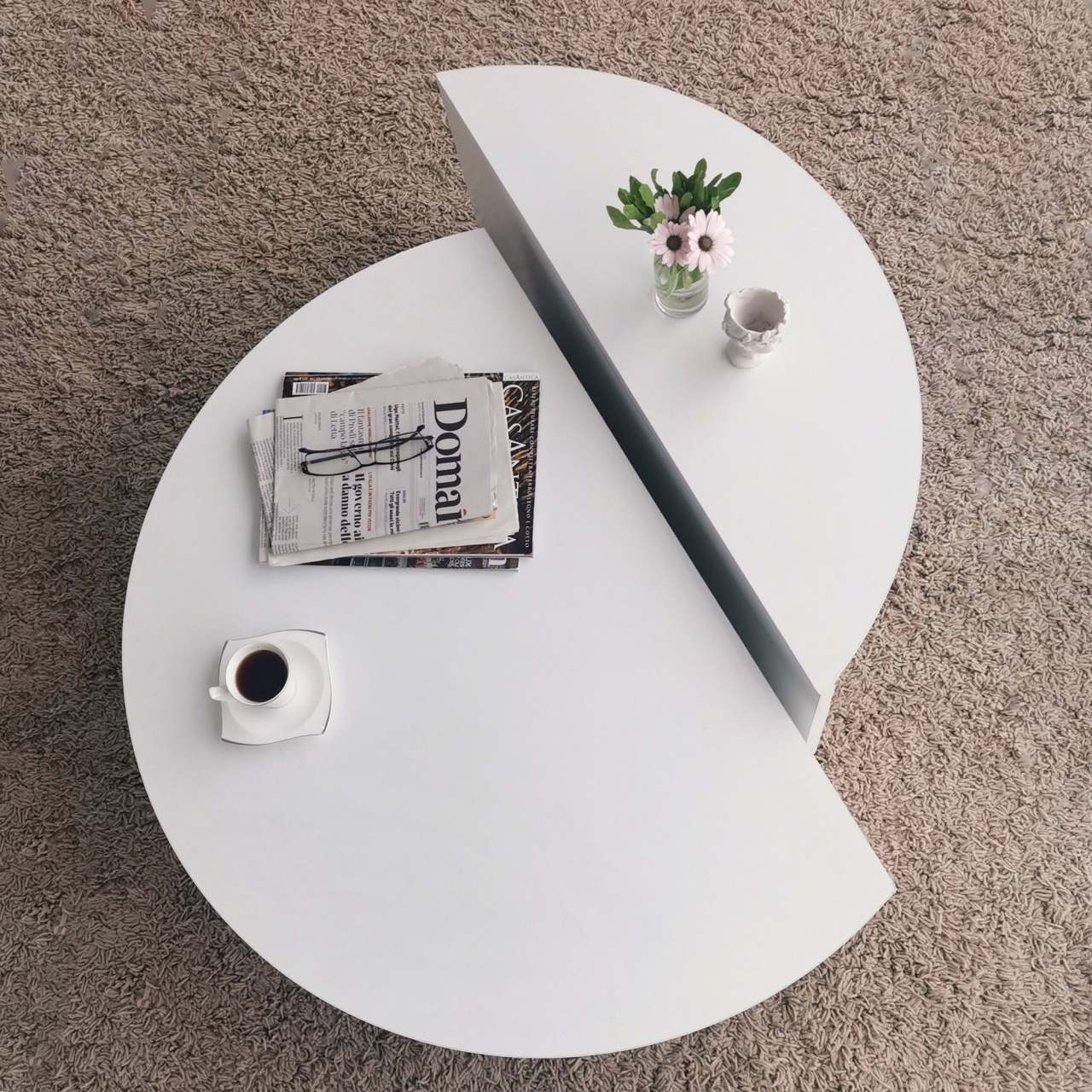 Măsuţă de cafea, Podium White, UnicUtil, Alb, Lățime: 90 cm, Înălțime: 30 cm, Adâncime: 60 cm - view 3
