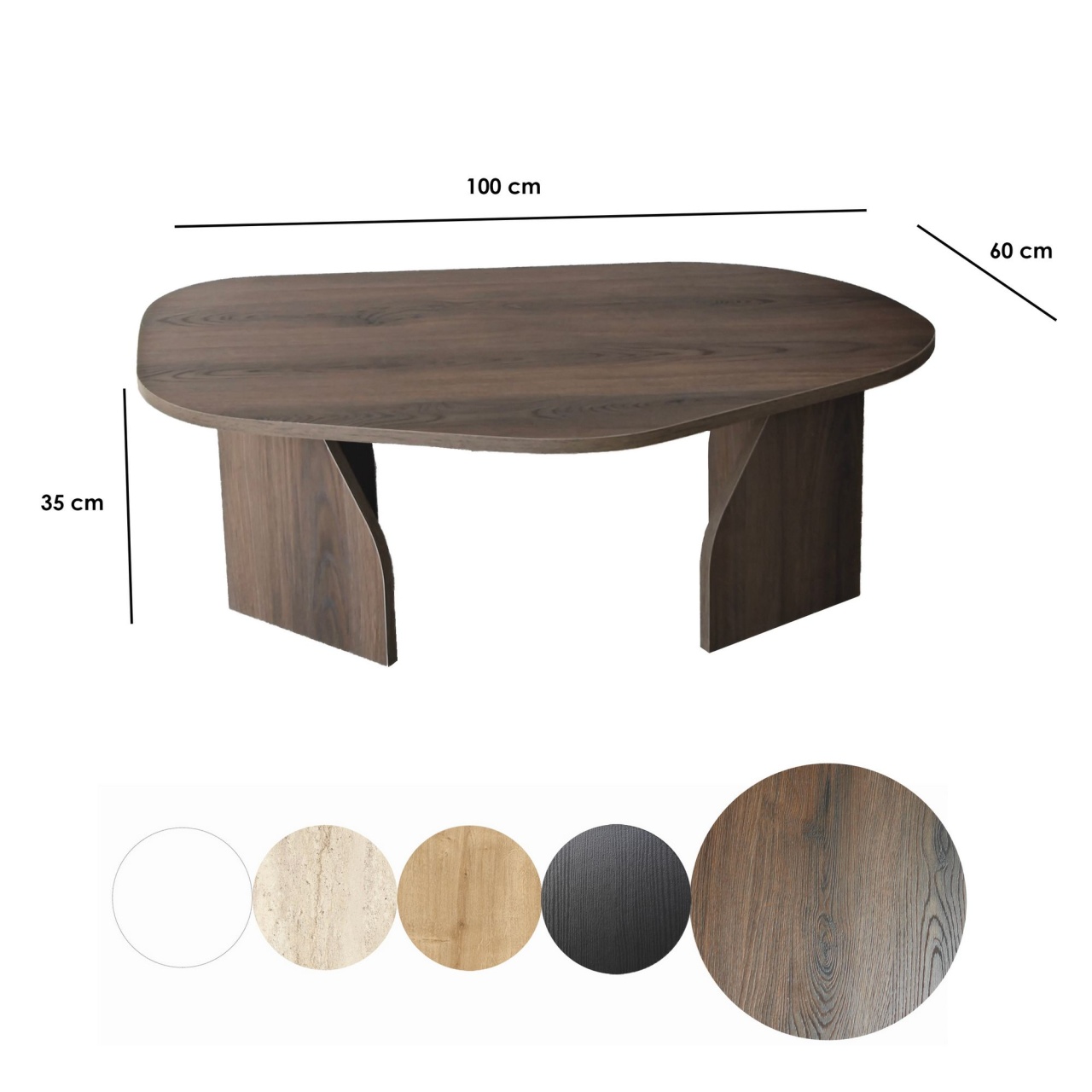 Măsuţă de cafea, Rock Walnut, UnicUtil, Nuc, Lățime: 100 cm, Înălțime: 35 cm, Adâncime: 60 cm - view 11