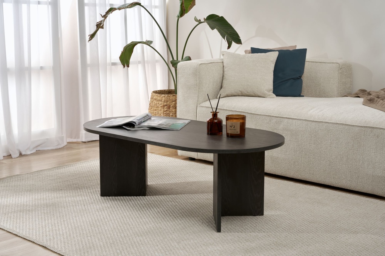 Măsuţă de cafea, Sable Lumiere, UnicUtil, Lumiere Black, Lățime: 119 cm, Înălțime: 40 cm, Adâncime: 60 cm - imagine 3