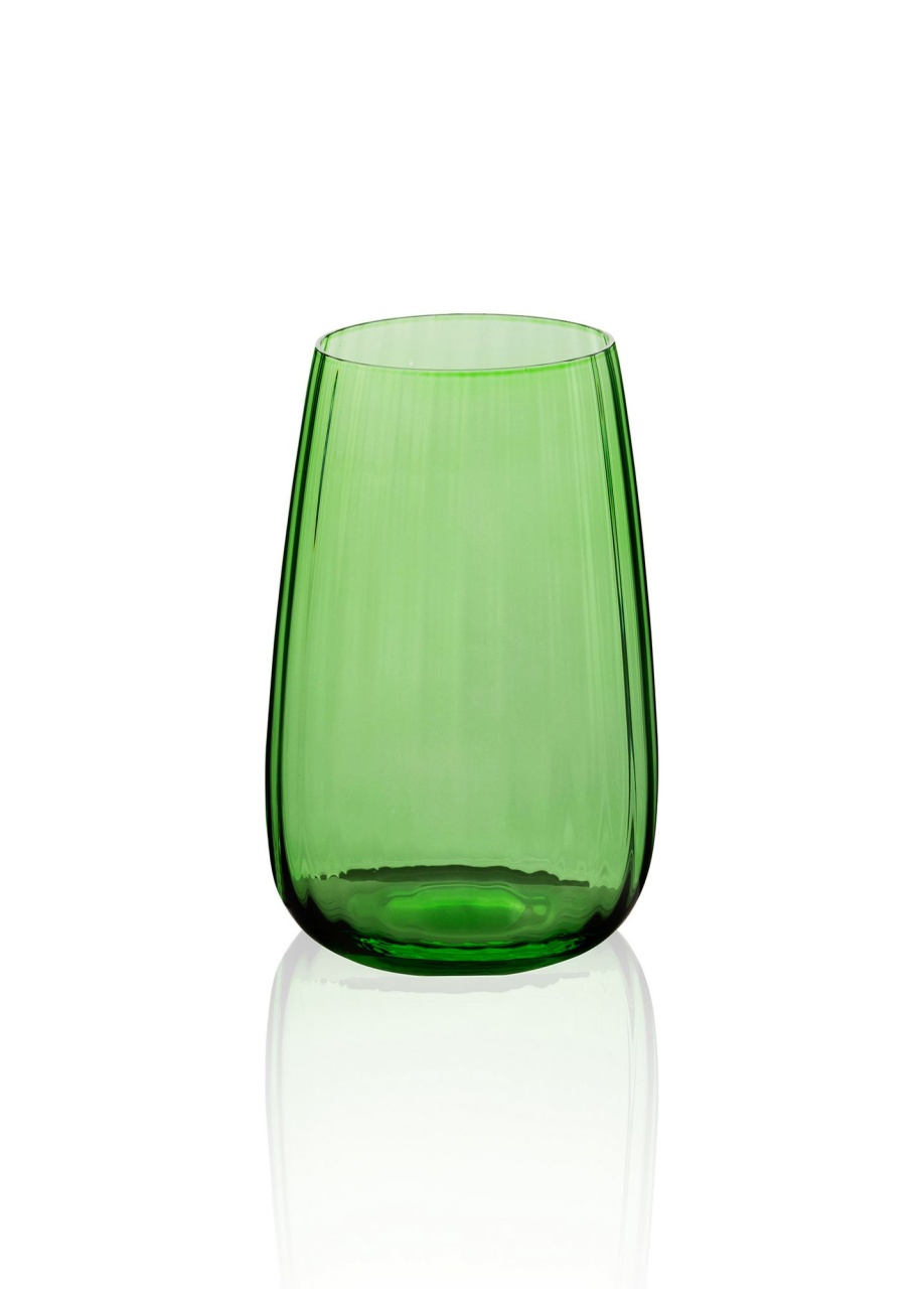 Pahar Sticla, Ripple grove, UnicUtil, Culoarea Verde - 4 | YEO