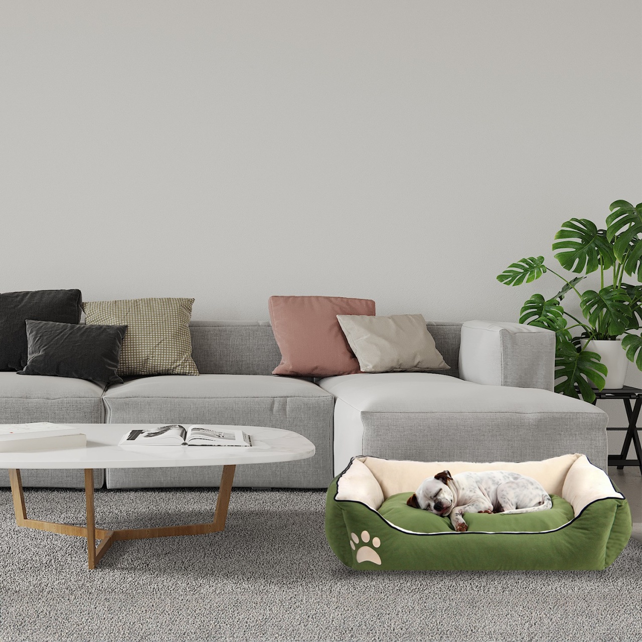 Pat animale companie, Stone dust, UnicUtil, Culoarea Verde Crem