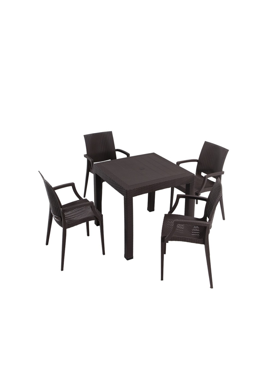 Set Gradina - Masa si Scaune (5 Bucati), Storm breeze, UnicUtil, Culoarea Maro - 1 | YEO