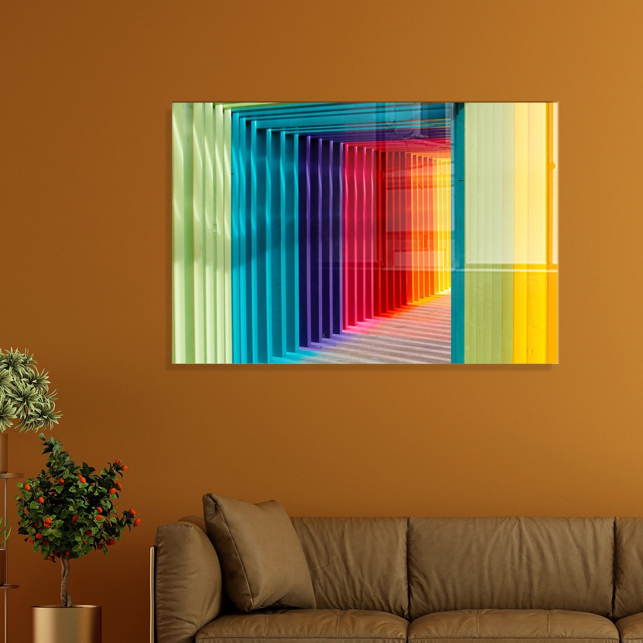 Tablou decorativ din sticla securizata, Shade ridge, UnicUtil, Culoarea Multicolor - 1 | YEO