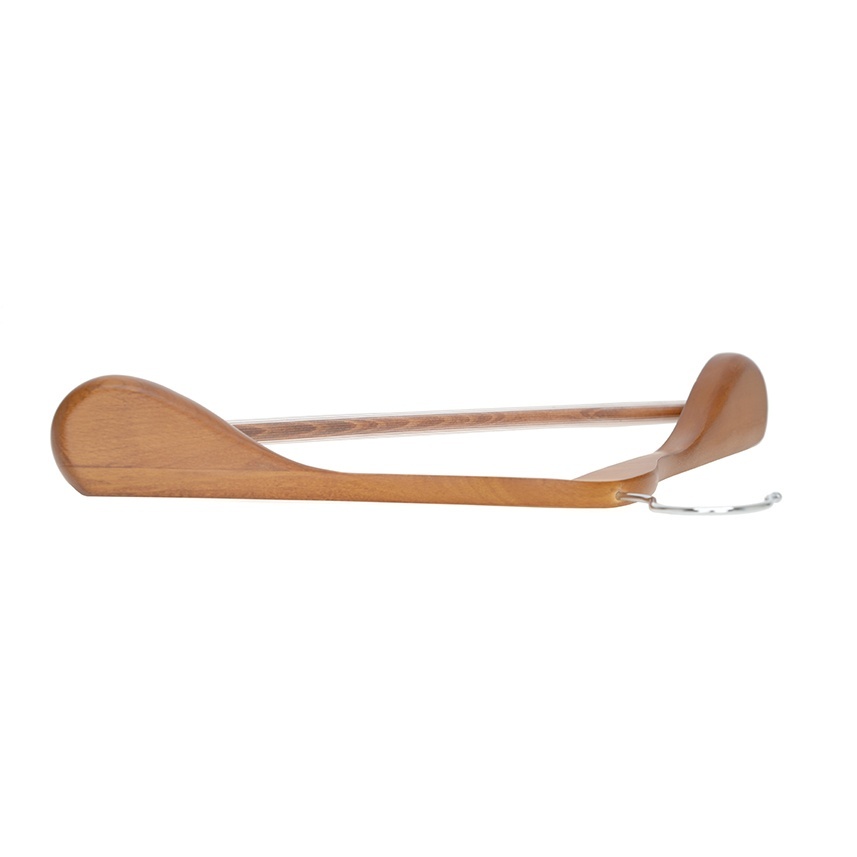 Umeraș de lux din lemn de fag cu umeri lați și design modern, pentru Costum/Tricouri, Natur, 1 bucata - imagine 5