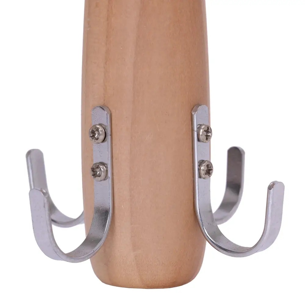 Umeraș din lemn cu 4 agățători, pentru curele, Natur, 1 bucata - imagine 3