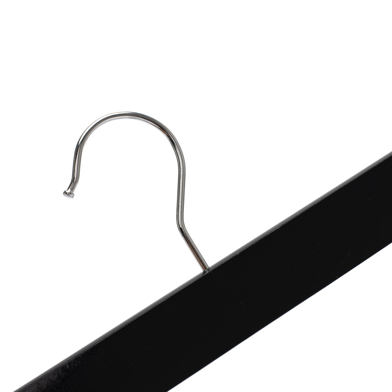 Umeraș din lemn cu clipsuri metalice, pentru pantaloni, Negru, 1 bucata - imagine 6