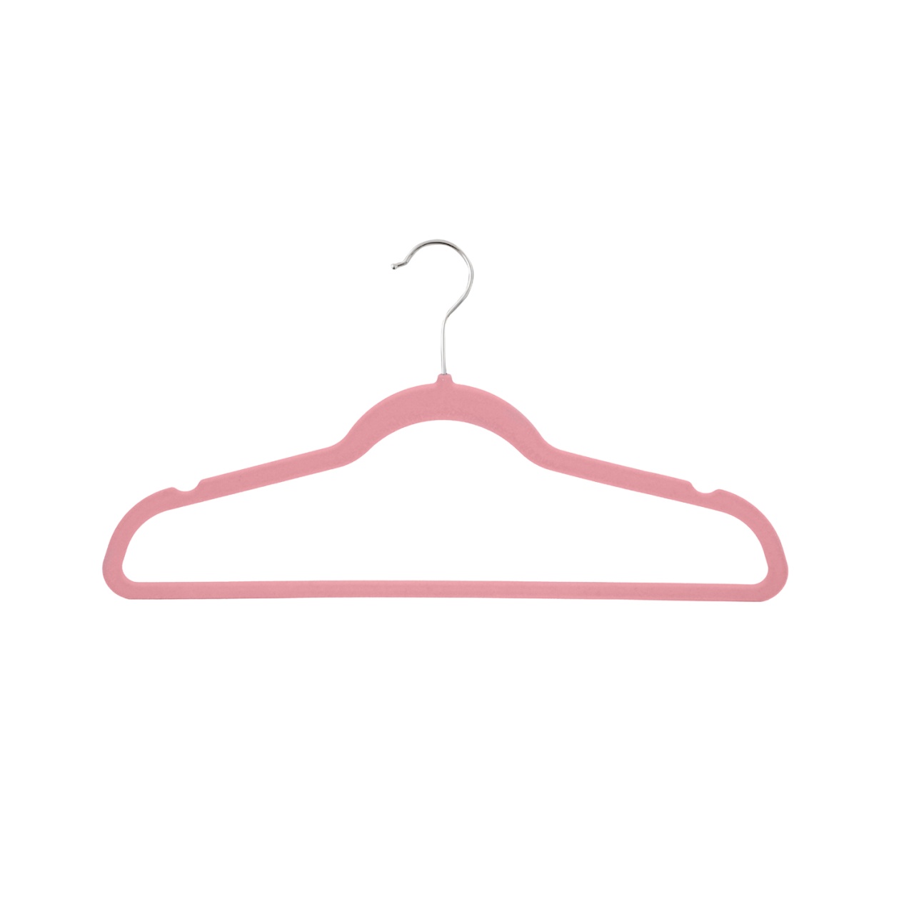 Umeraș din plastic dur acoperit cu catifea anti-alunecare, Roz, 1 bucata - imagine 4