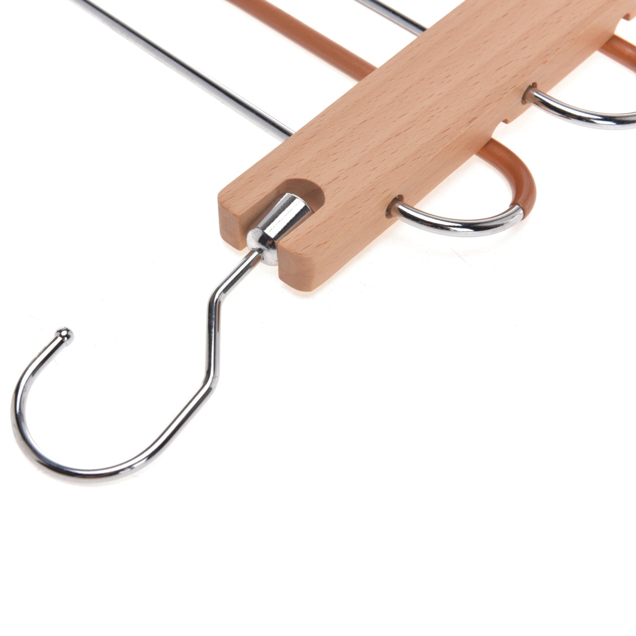 Umeraș pliabil din lemn, cu 5 brate, Natur, 1 bucata - imagine 4